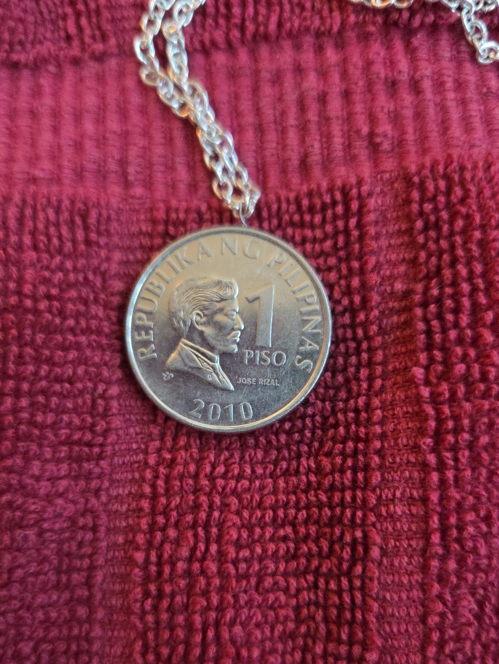Coin Necklace - Philippines 1 Piso - 26 in. Chain - Picture 4 of 5